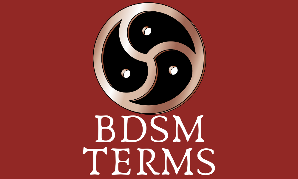 BDSM community logo with text BDSM Terms on a red background